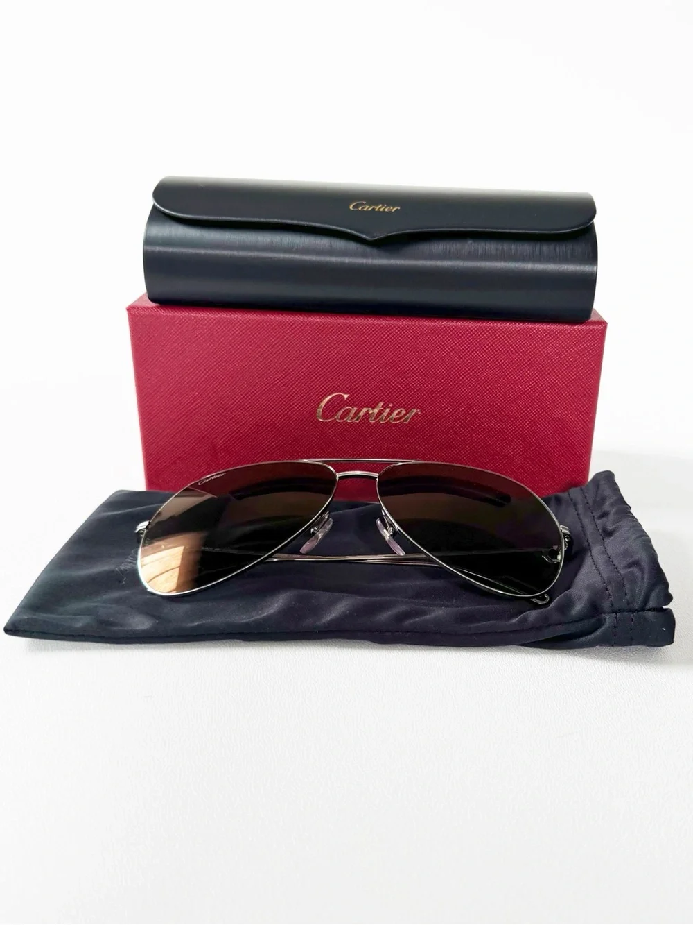 Cartier Premiere de Grey Pilot Unisex Sunglasses CT0110S | NWT